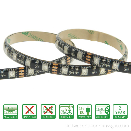RGB LED Strip 60 LEDs/m DC 5V-1.5V 5050 2835 Flexible Light Strip
